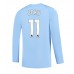 Manchester City Jeremy Doku #11 Voetbalkleding Thuisshirt 2023-24 Lange Mouwen